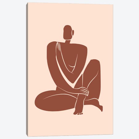 Large Size Nude In Terracotta Canvas Print #LED91} by Little Dean Canvas Art Print