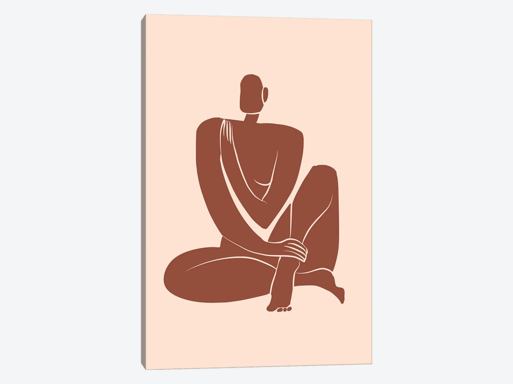 Large Size Nude In Terracotta by Little Dean 1-piece Canvas Art Print