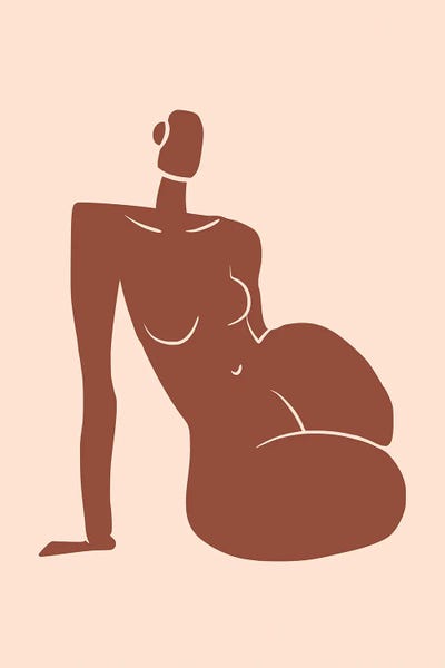 Artists Like Matisse: Leaning Nude In Terracotta by Little Dean