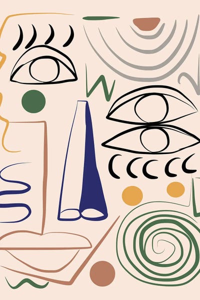 Cubist Visage: Line Art Bizarre by Little Dean