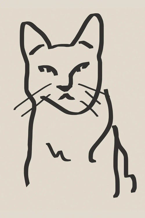 Line Art Cat Drawing II