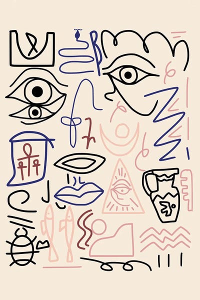 The Cut Outs Collection: Line Art Cave Drawing by Little Dean