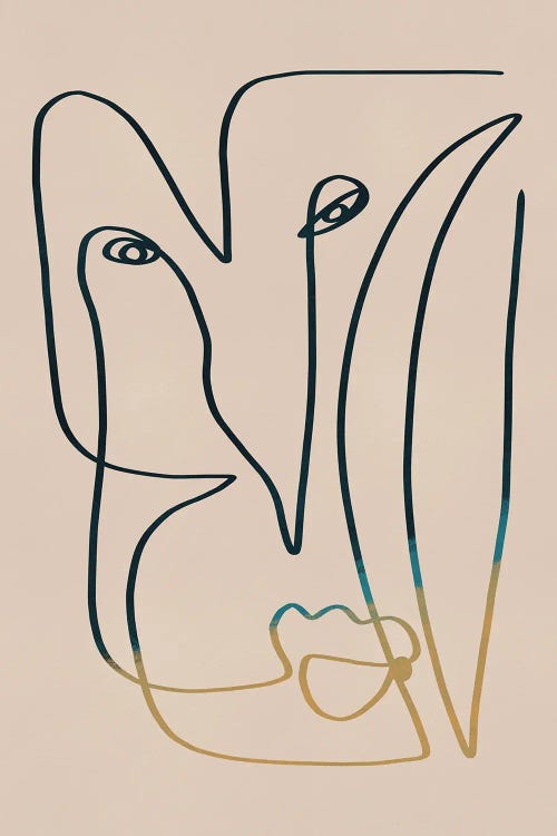 Line Art Face Study by Little Dean wall art