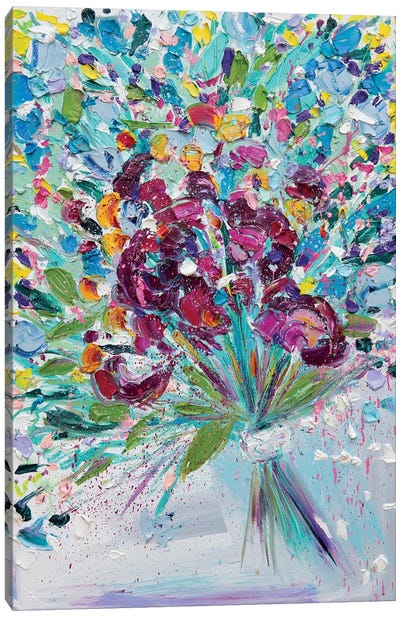 Floral Fireworks I Canvas Art Print - Current Day Impressionism Art