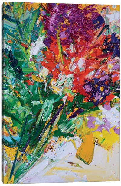 Fresh Flowers and White Laced Ribbons Canvas Art Print - Shalimar Legaspi