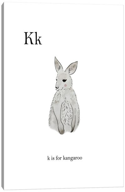 K is for Kangaroo Canvas Art Print
