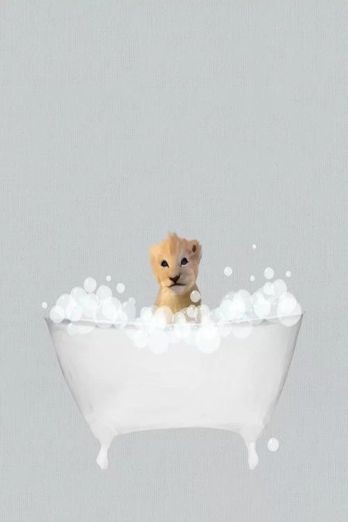 Lion Blue Bath by Leah Straatsma wall art