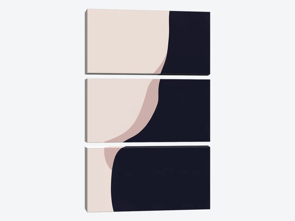 Navy Rose Abstract II by Leah Straatsma 3-piece Canvas Wall Art
