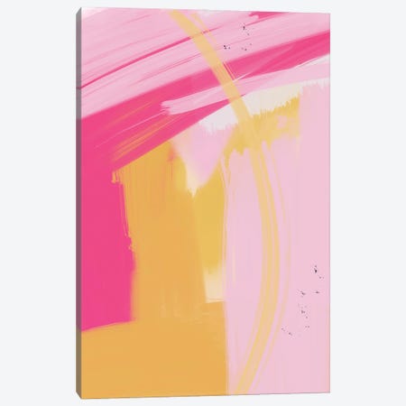 Pink and Yellow Abstract Canvas Print #LEH125} by Leah Straatsma Canvas Print