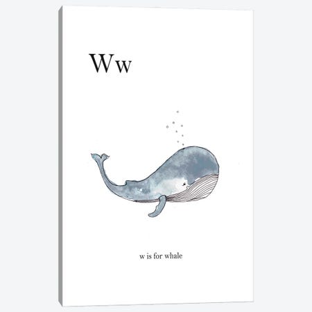 Ww Is For Whale Canvas Print #LEH182} by Leah Straatsma Canvas Artwork