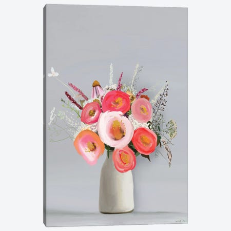 Floral In Vase Canvas Print #LEH1} by Leah Straatsma Canvas Art