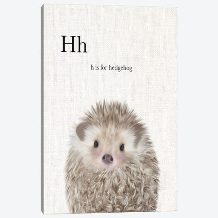 Baby Hedgehog Linen Canvas Print #LEH20} by Leah Straatsma Canvas Wall Art