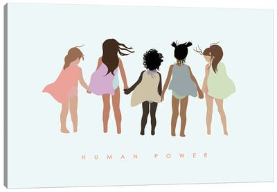 Human Power With Capes Canvas Art Print - Women's Empowerment Art