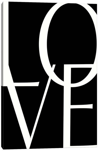B&W LOVE Canvas Art Print - Love Typography