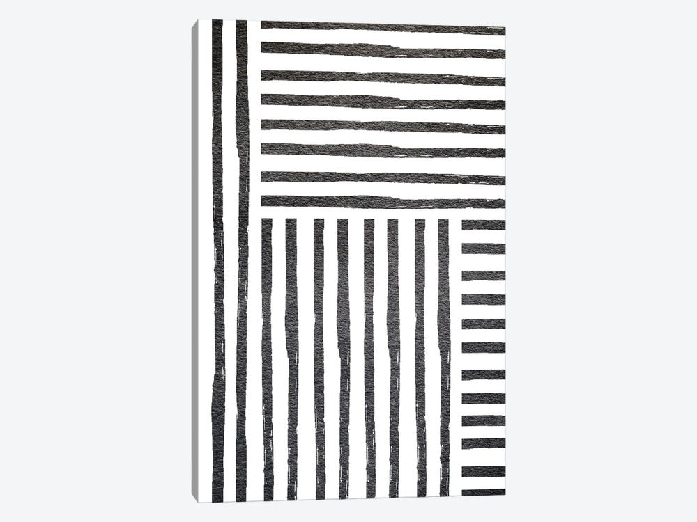Black White Stipes by Leah Straatsma 1-piece Art Print