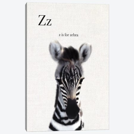 Baby Zebra Linen Canvas Print #LEH23} by Leah Straatsma Canvas Art