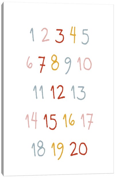 Play Numbers Canvas Art Print - Number Art