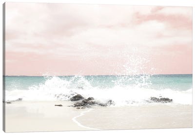 Pink Splashy Waves Canvas Art Print - Leah Straatsma