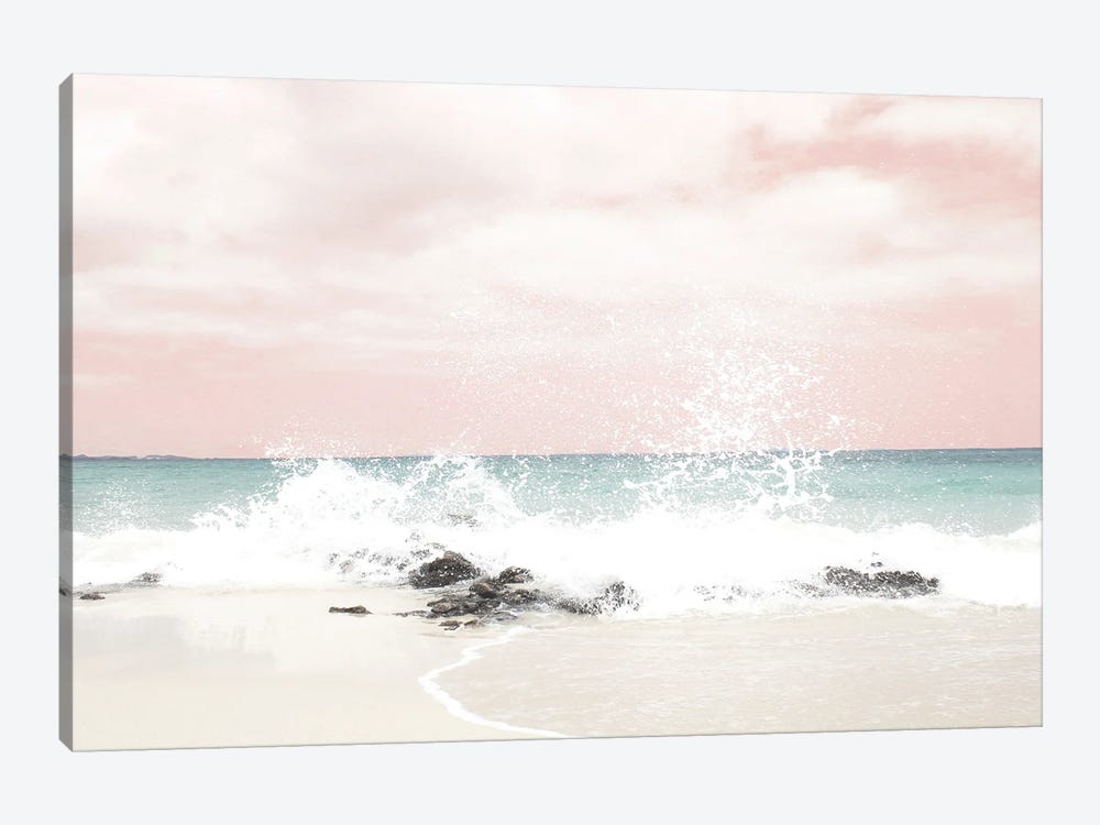 Pink Splashy Waves by Leah Straatsma 1-piece Canvas Art Print
