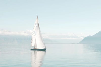 Sailboat by Leah Straatsma framed canvas print