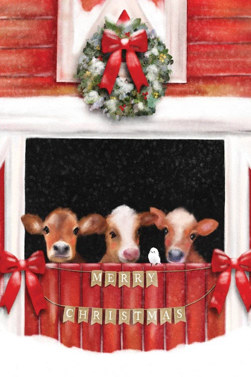 Christmas Cows by Leah Straatsma wall art