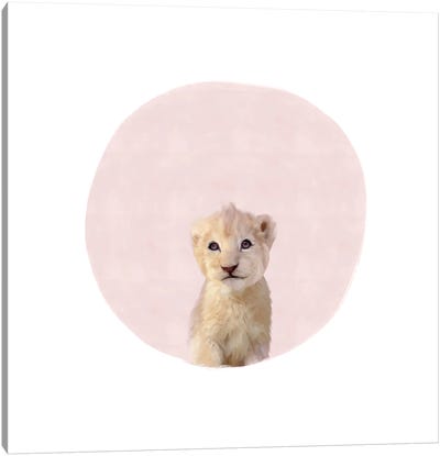Baby Tiger Pink Canvas Art Print - Leah Straatsma