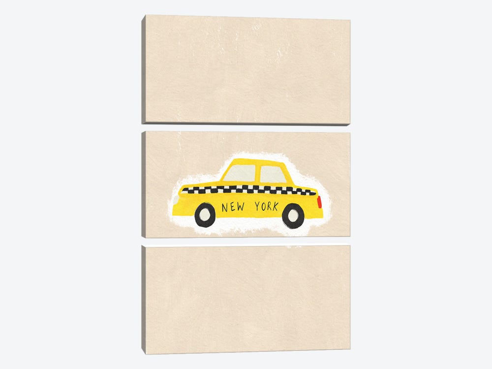 NYC Taxi by Leah Straatsma 3-piece Canvas Art Print