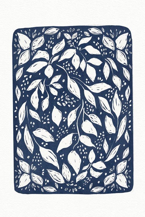 Blue Lino Floral