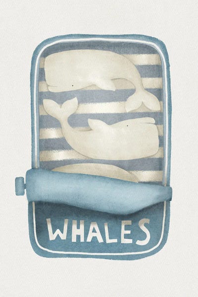 Kids Nautical Art: Whales In A Tin by Leah Straatsma