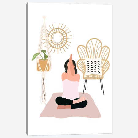 Calming Yoga Canvas Print #LEH322} by Leah Straatsma Canvas Art