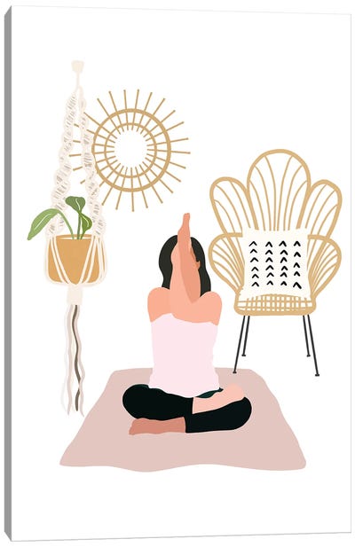 Calming Yoga Canvas Art Print - Self-Care Art