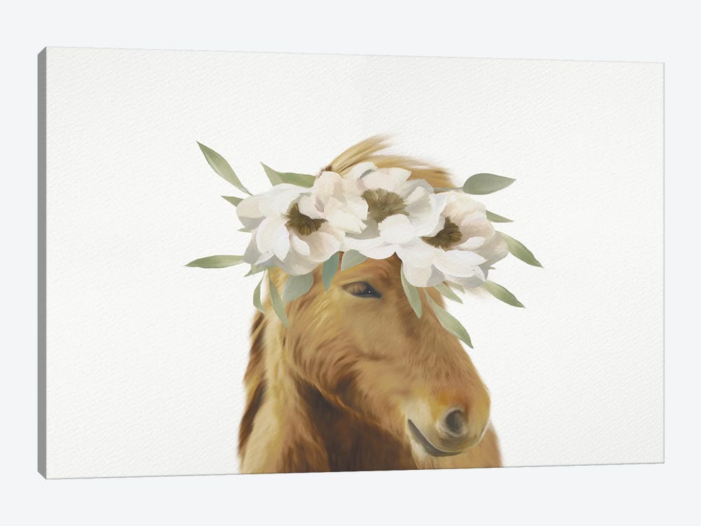 Floral Horse by Leah Straatsma 1-piece Art Print