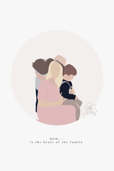 Mom Is The Heart Of The Family by Leah Straatsma canvas print