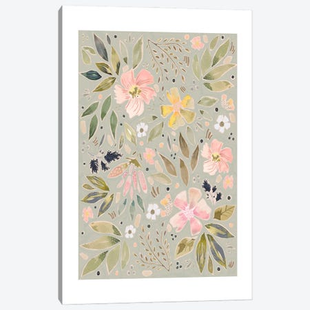 Spring Florals Canvas Print #LEH348} by Leah Straatsma Canvas Wall Art