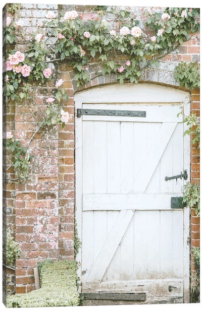Darling Rose Cottage Door Canvas Art Print - Leah Straatsma