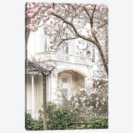House With Magnolias Canvas Print #LEH362} by Leah Straatsma Canvas Artwork