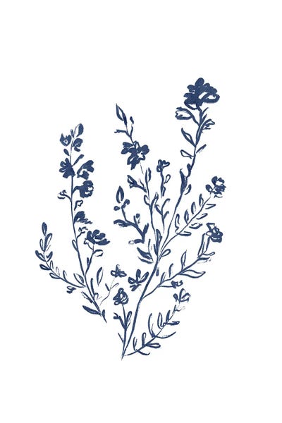 Leah Straatsma: Blue Wildflowers IV by Leah Straatsma