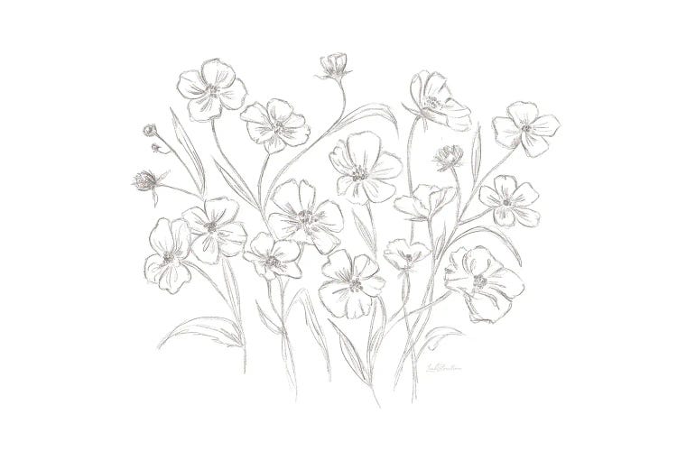 Vintage Wildflower Sketch by Leah Straatsma wall art