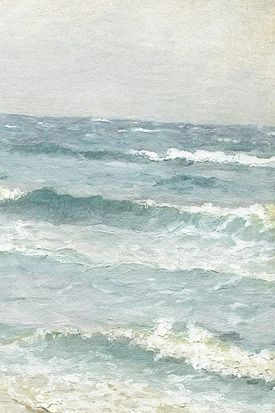 Vintage Waves On The Shore by Leah Straatsma framed canvas print