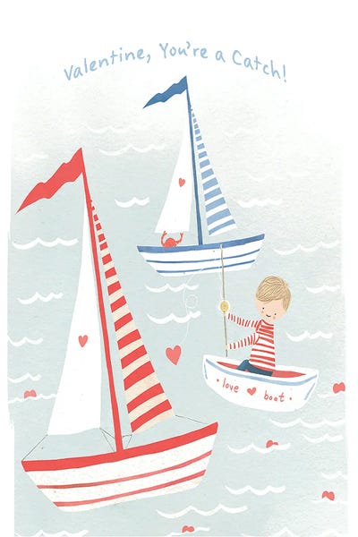 Leah Straatsma: Sailboats Valentine by Leah Straatsma