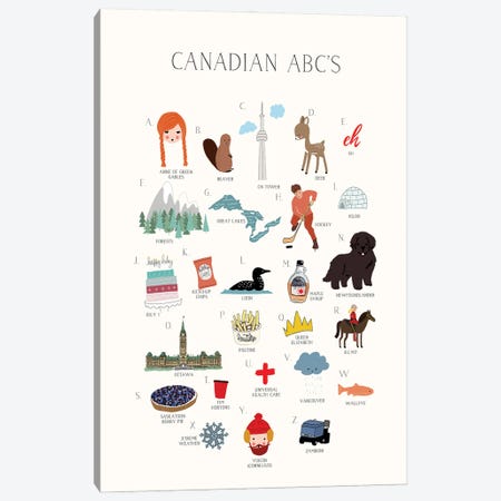 Canadian ABCs Canvas Print #LEH44} by Leah Straatsma Canvas Art Print