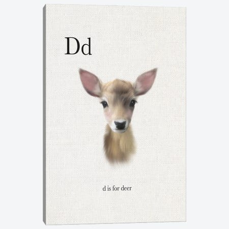 D is for Deer Canvas Print #LEH59} by Leah Straatsma Canvas Art Print
