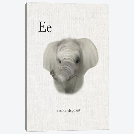 E is for Elephant Canvas Print #LEH63} by Leah Straatsma Canvas Artwork