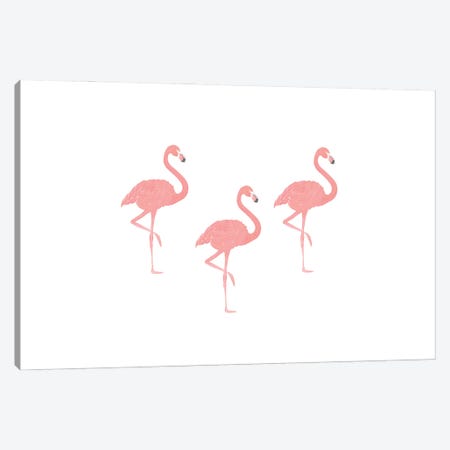 Flamingo Friends Canvas Print #LEH74} by Leah Straatsma Canvas Artwork