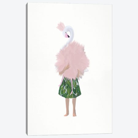 Flamingo Girl Canvas Print #LEH75} by Leah Straatsma Canvas Art
