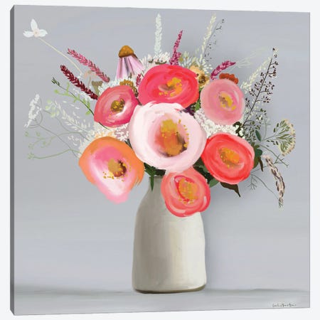 Floral in Vase II Canvas Print #LEH78} by Leah Straatsma Art Print