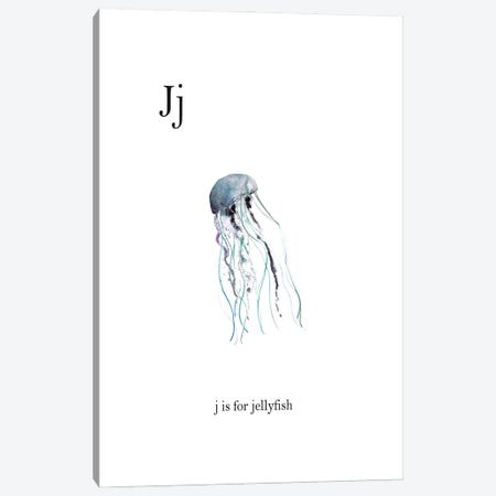 J is for Jellyfish Canvas Print #LEH97} by Leah Straatsma Canvas Art
