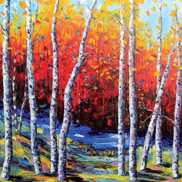 Intense Impressionism: Neverending Birch II by Lisa Elley