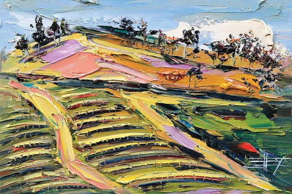 Pastel Impressionism: Bay Area Vineyard IV by Lisa Elley