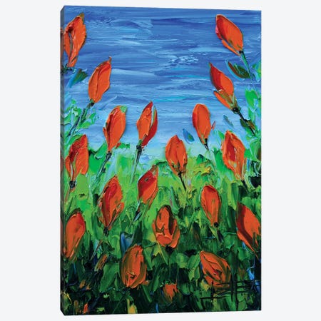 Orange Tulips Canvas Print #LEL120} by Lisa Elley Art Print